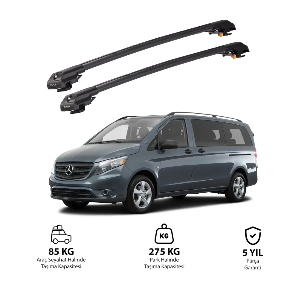 MERCEDES-BENZ METRIS 2015 ve Sonrası TRX1 Thunder Carrier Kilitli Ara Atkı Siyah