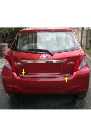 Toyota Yaris 2012-2013 Krom Bagaj Altı Çıtası Aksesuarı P. Çelik