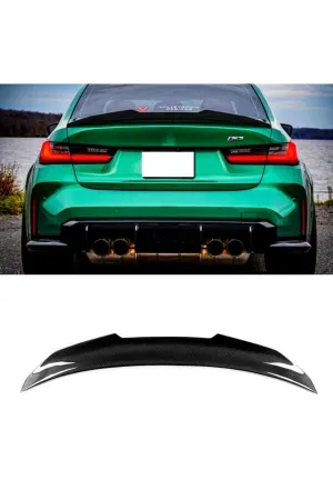Bmw g20 psm bagaj üstü spoiler siyah boyalı plastik 2019+ thumb 3