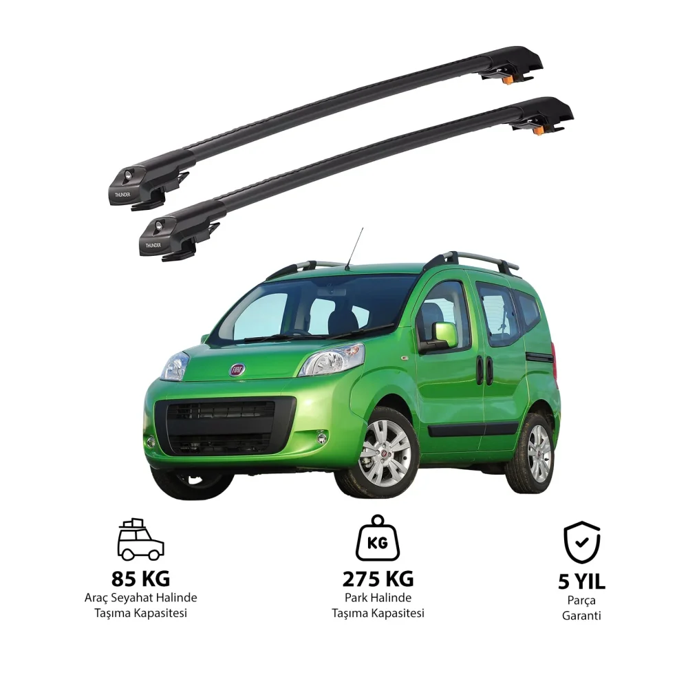 FIAT QUBO 2008-2017 TRX1 Thunder Carrier Kilitli Ara Atkı Siyah