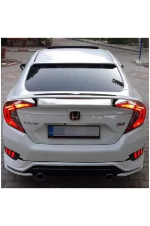 Honda civic fc5 si bagaj üstü spoiler yüksek pianoblack 2016+ thumb 2