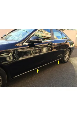 Mercedes W205 C Serisi Krom Yan Kapı Çıtası Aksesuarı 4 Parça