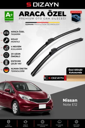 S-Dizayn Nissan Note E12 Ön Cam Silecek Seti 2013-2017 Premium Araca Özel 60-35 Cm A+ Kalite Aocs-17