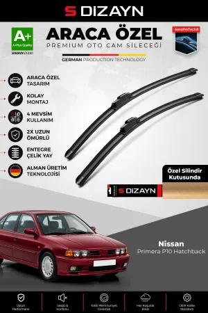 S-Dizayn Nissan Primera P10 Hatchback Ön Cam Silecek Seti 1990-1996 Premium Araca Özel 53-48 Cm A+ K