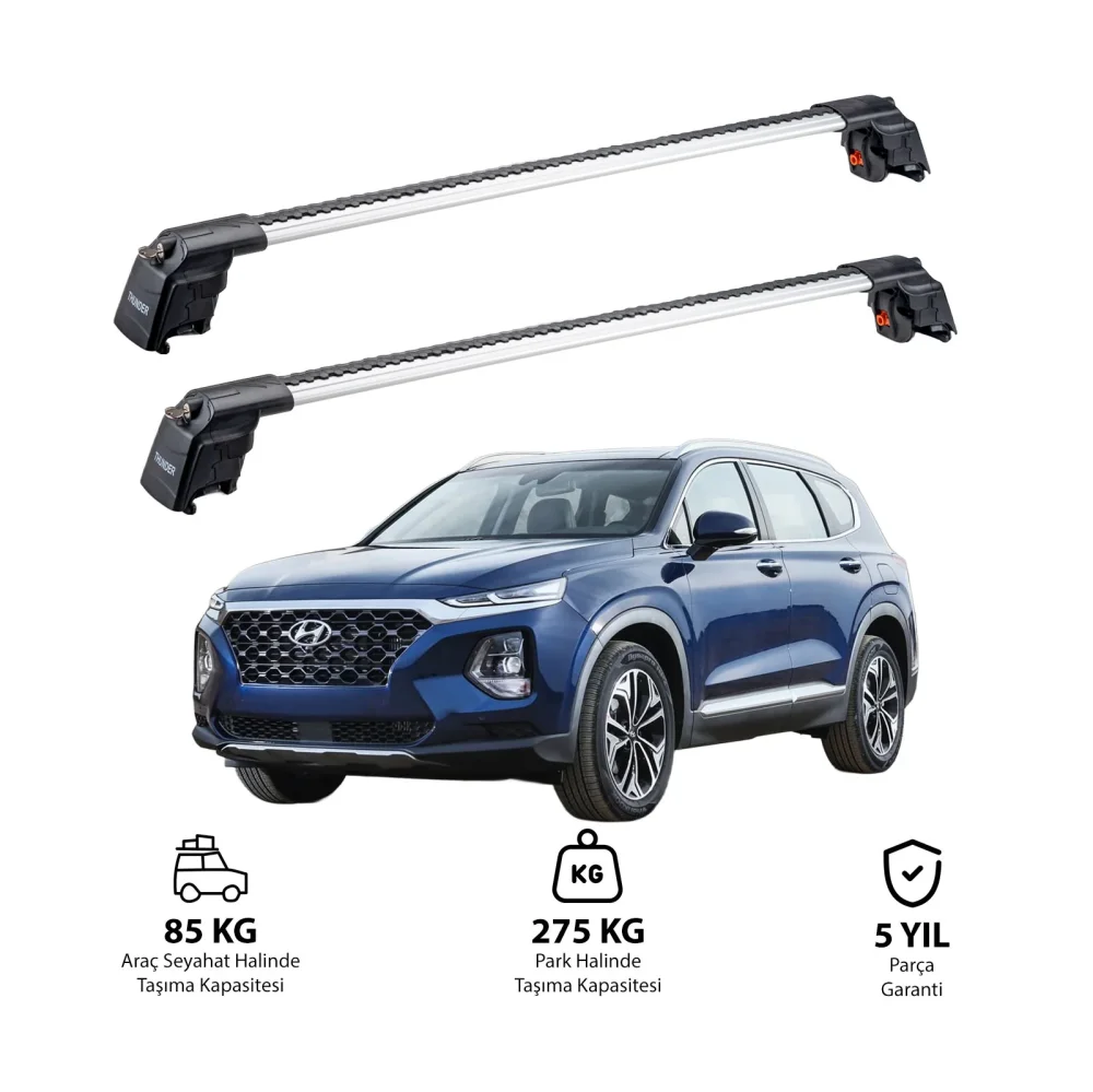 HYUNDAI SANTA FE 2019 ve Sonrası TRX2 Thunder Carrier Ara Atkı Gri