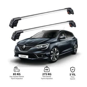 RENAULT MEGANE GRAND TOUR 2016 ve Sonrası TRX2 Thunder Carrier Ara Atkı Gri