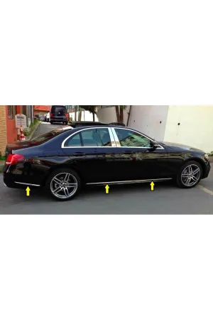 Mercedes W213 E Serisi 2017-2020 Krom Yan Kapı Çıtası 6 Parça