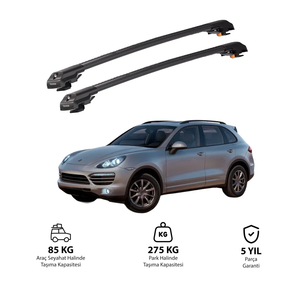 PORSCHE CAYENNE 2011-2018 TRX1 Thunder Carrier Kilitli Ara Atkı Siyah