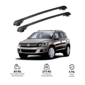 VOLKSWAGEN TIGUAN 2016 ve Sonrası TRX1 Thunder Carrier Kilitli Ara Atkı Siyah thumb 1