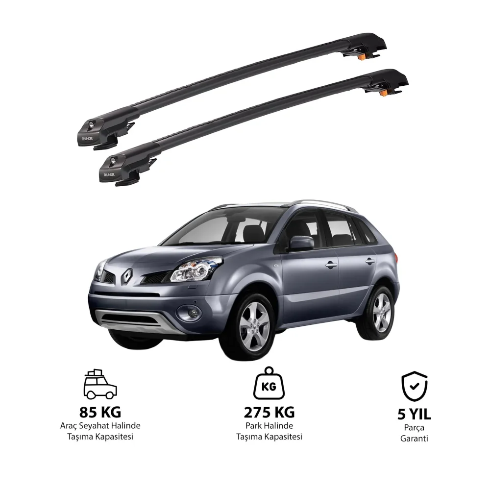 RENAULT KOLEOS 2008-2012 TRX1 Thunder Carrier Kilitli Ara Atkı Siyah