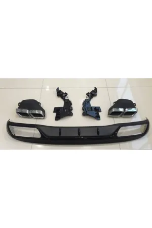 Mercedes W205 c63 arka tampon difüzör ve egzoz ucu standart tampon uyumlu thumb 4