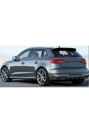Audi a3 hb s3 arka tampon difüzörü ve egzoz ucu seti 2016+ thumb 2
