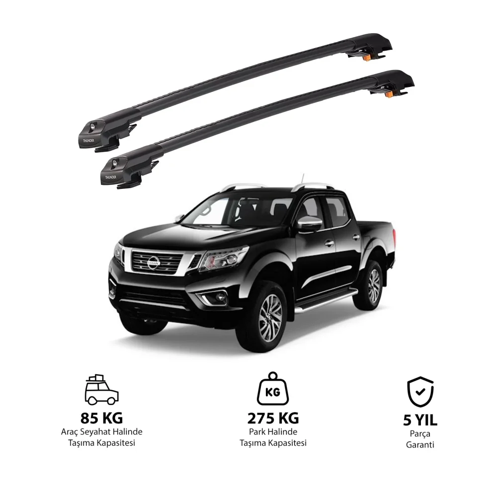 NISSAN NP300 (D23) 2015 ve Sonrası TRX1 Thunder Carrier Kilitli Ara Atkı Siyah