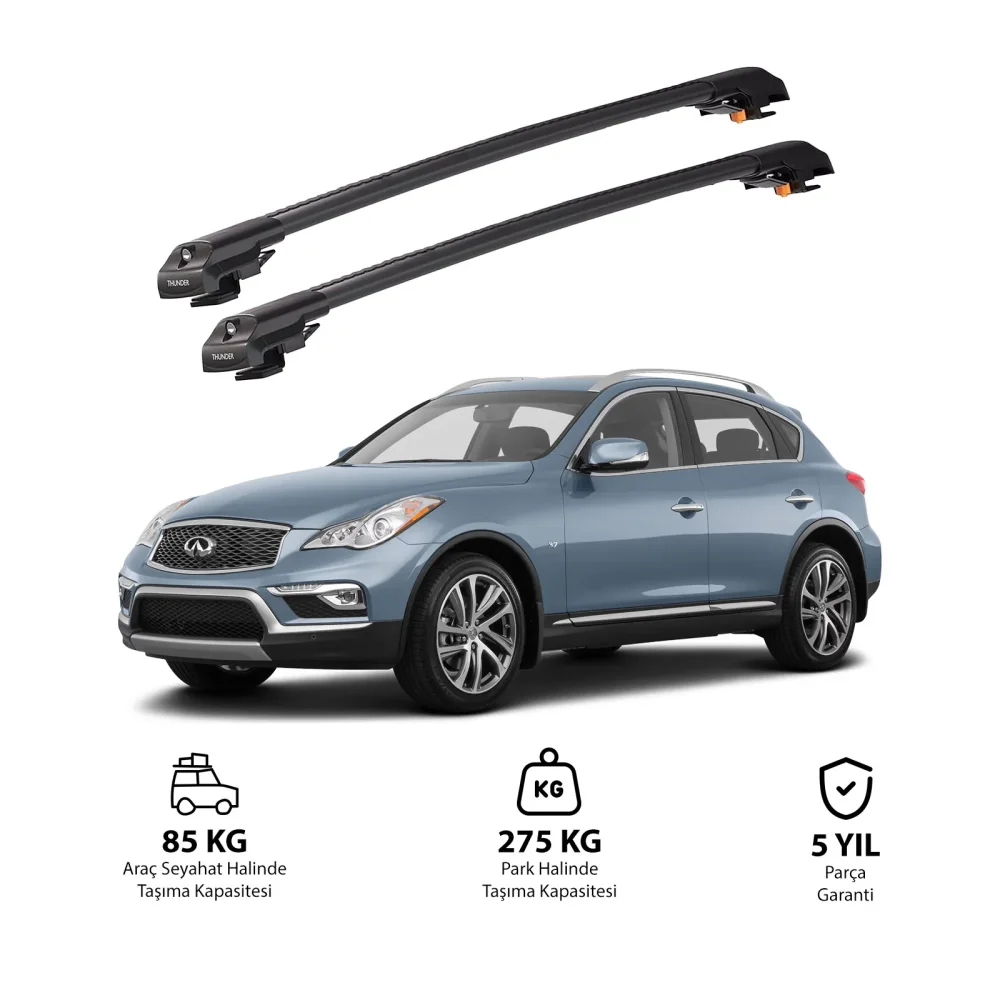 INFINITI QX50 2014-2017 TRX1 Thunder Carrier Kilitli Ara Atkı Siyah