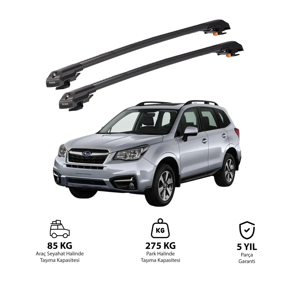 SUBARU FORESTER 2013-2018 TRX1 Thunder Carrier Kilitli Ara Atkı Siyah
