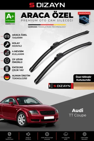 S-Dizayn Audi Tt Ön Cam Silecek Seti 2003-2006 Premium Araca Özel 53-50 Cm A+ Kalite Aocs-2136
