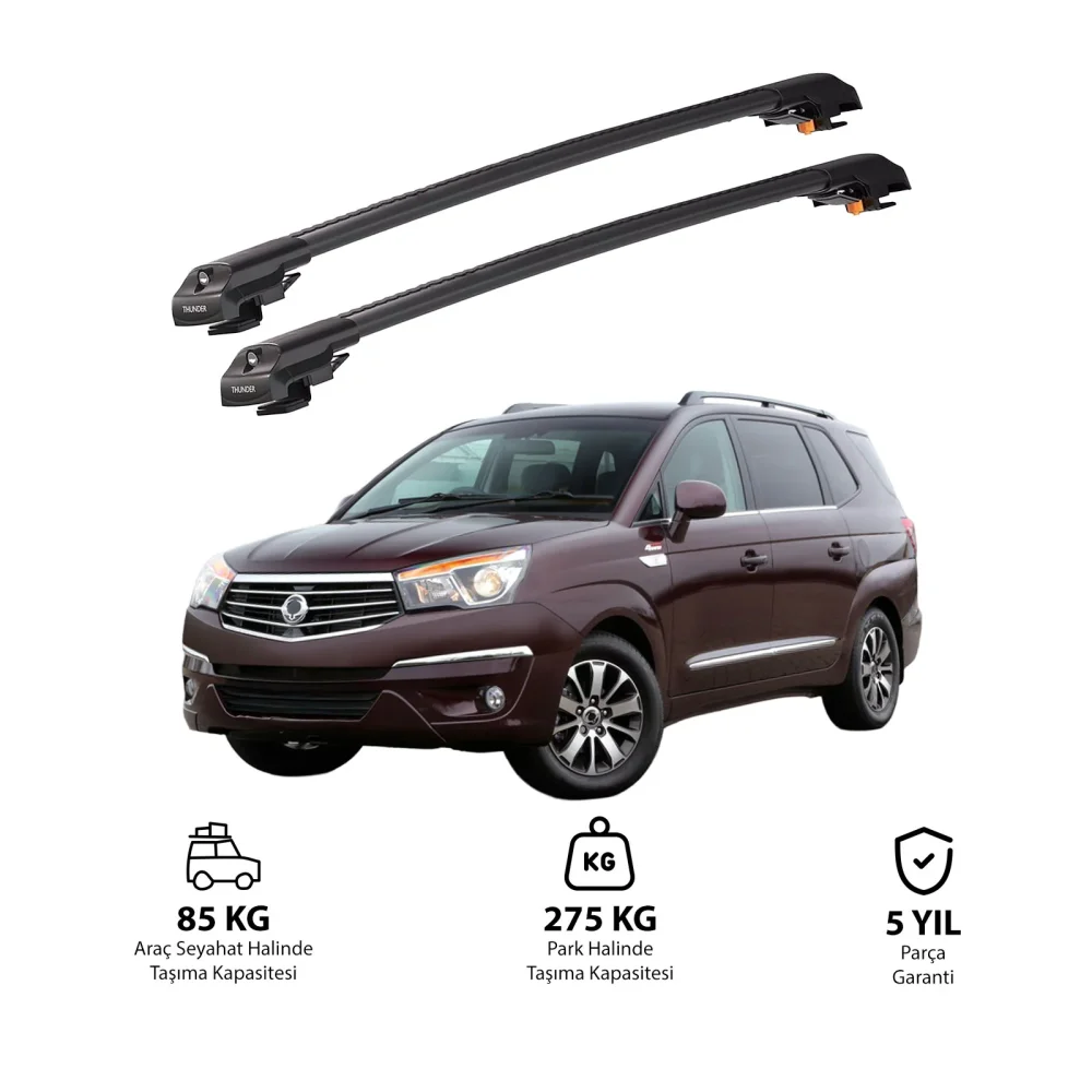 SSANGYONG TURISMO 2013 ve Sonrası TRX1 Thunder Carrier Kilitli Ara Atkı Siyah