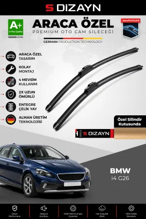 S-Dizayn Bmw I4 G26 Ön Cam Silecek Seti 2021 Üzeri Premium Araca Özel 60-48 Cm A+ Kalite Aocs-1826