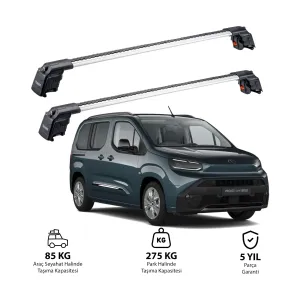 TOYOTA PROACE CITY 2024 - Sonrası TRX2 Thunder Carrier Kilitli Ara Atkı Gri thumb 2