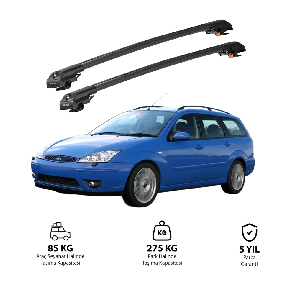 FORD FOCUS ESTATE 1998-2004 TRX1 Thunder Carrier Kilitli Ara Atkı Siyah