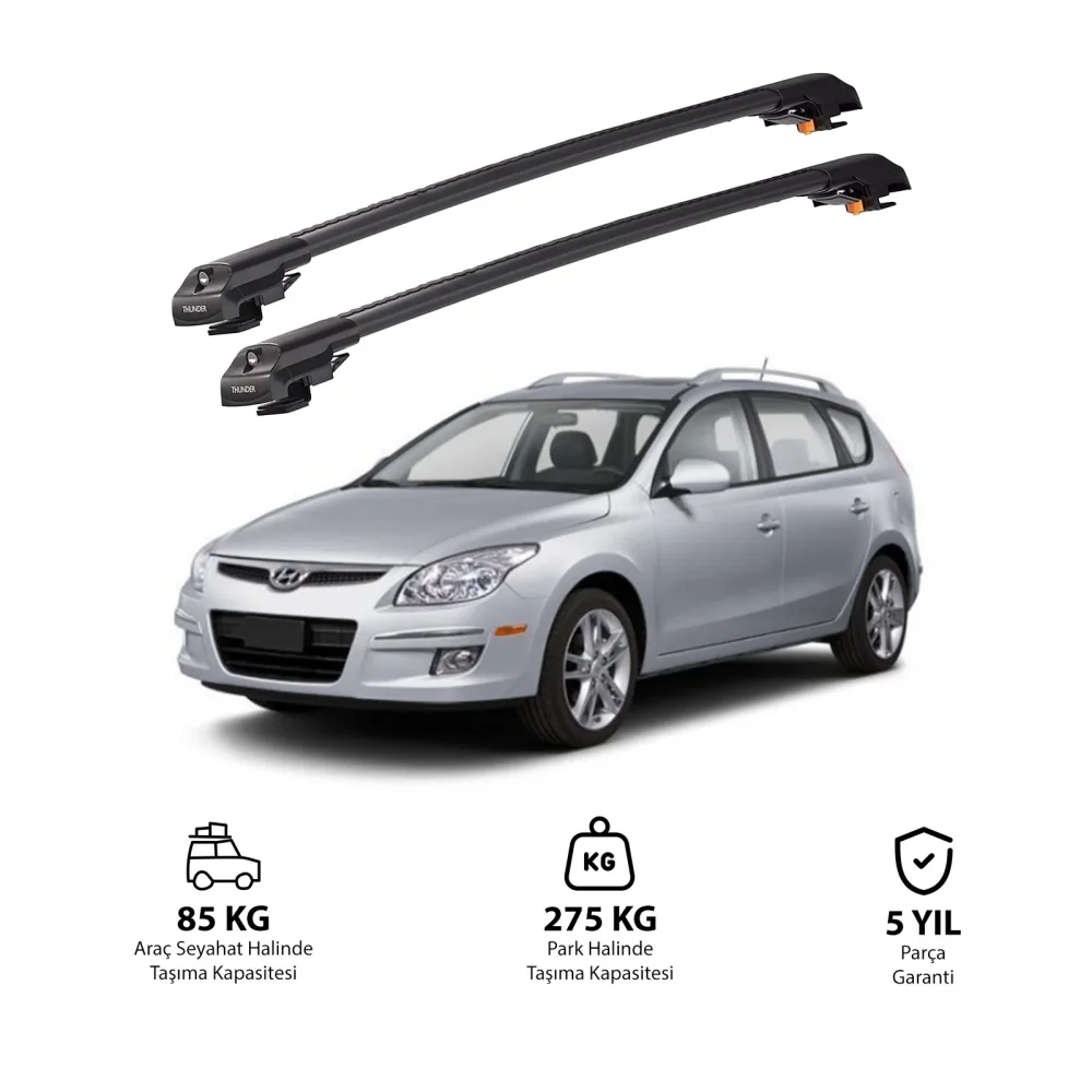HYUNDAI ELANTRA TOURING 2007-2011 TRX1 Thunder Carrier Kilitli Ara Atkı Siyah
