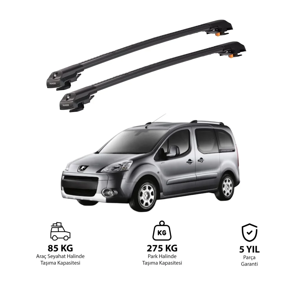 PEUGEOT TEPEE PARTNER 2008-2018 TRX1 Thunder Carrier Kilitli Ara Atkı Siyah