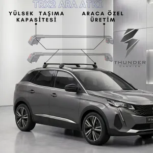 PEUGEOT 3008 2017 ve Sonrası TRX2 Thunder Carrier Ara Atkı Gri thumb 1