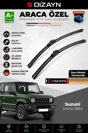 S-Dizayn Suzuki Jimny Jb64 Ön Cam Silecek Seti 2018 Üzeri Premium Araca Özel 40-40 Cm A+ Kalite Aocs