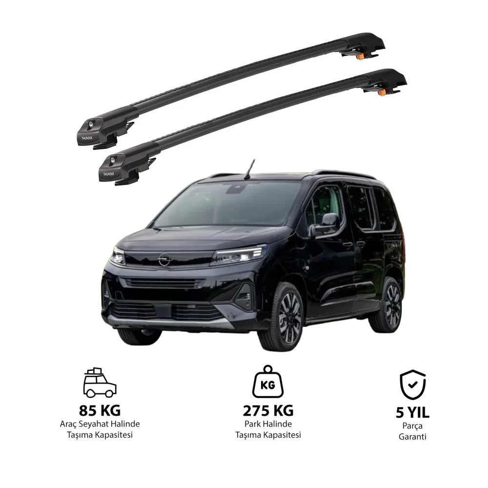 OPEL COMBO E 2019 ve Sonrası TRX1 Thunder Carrier Kilitli Ara Atkı Siyah