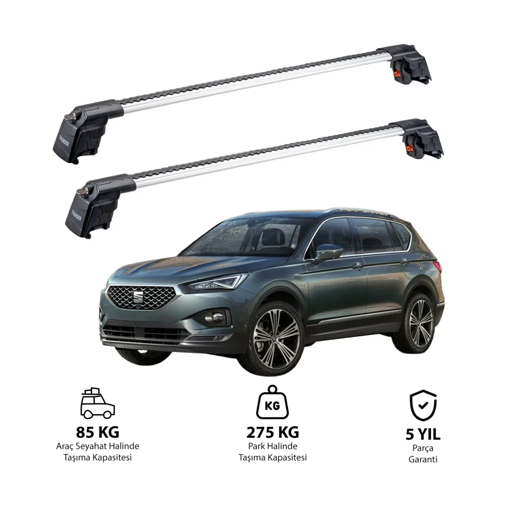 SKODA ENYAQ iV 2020 ve Sonrası TRX2 Thunder Carrier Ara Atkı Gri