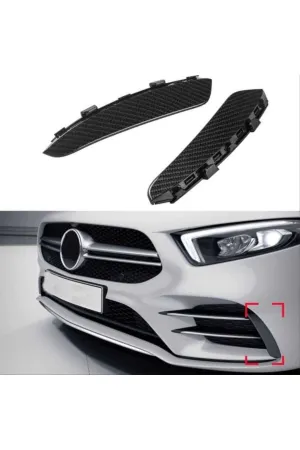 Mercedes w177 ön tampon yan bıçakları 2 parça karbon 2019+ thumb 2