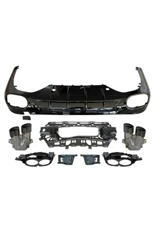 Mercedes w214 e53 arka tampon difüzörü ve egzoz ucu