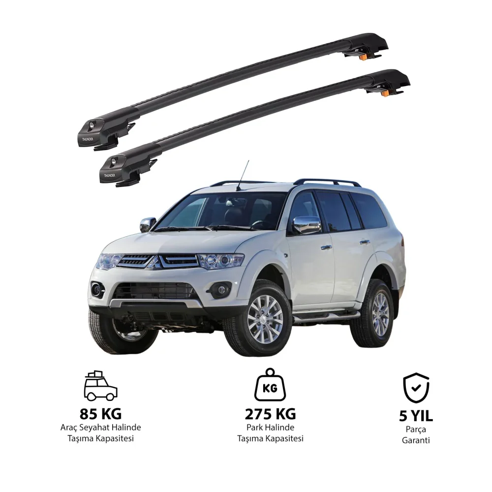 MITSUBISHI PAJERO SPORT 2009-2016 TRX1 Thunder Carrier Kilitli Ara Atkı Siyah