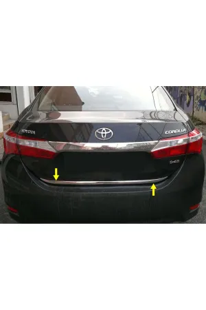 Toyota Corolla 2013-2018 Krom Bagaj Altı Çıtası Aksesuarı P.Çelik