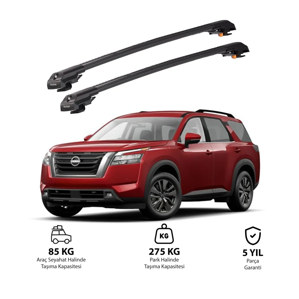 NISSAN PATHFINDER 2021-2025 TRX1 Thunder Carrier Kilitli Ara Atkı Siyah