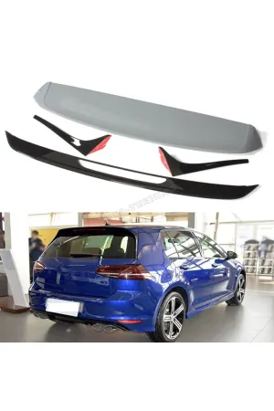 Vw golf 7 7,5 bagaj üstü spoiler 4 parça R20 model siyah boyalı thumb 2