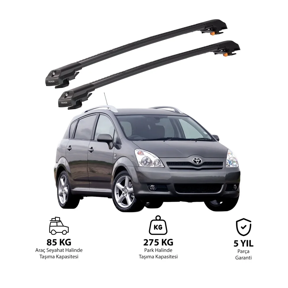 TOYOTA COROLLA VERSO 2004-2008 TRX1 Thunder Carrier Kilitli Ara Atkı Siyah