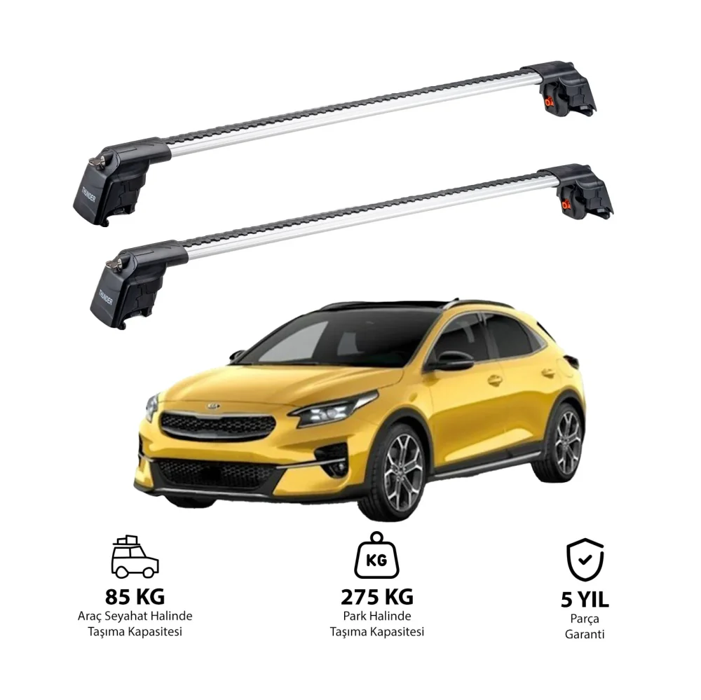KIA XCEED 2019 ve Sonrası TRX2 Thunder Carrier Ara Atkı Gri