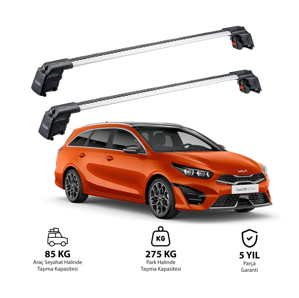 KIA CEED SPORTSWAGON 2019 ve Sonrası TRX2 Thunder Carrier Ara Atkı Gri