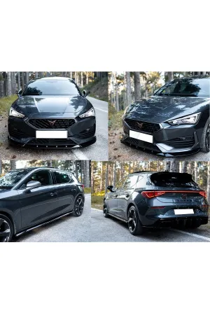Cupra leon aero kit tampon ekleri ve difüzör seti 2020 / 2024 Piano black thumb 2