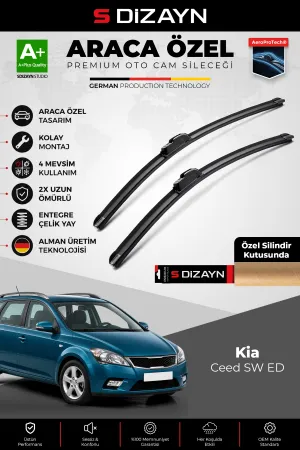 S-Dizayn Kia Ceed Sw Ön Cam Silecek Seti 2009-2012 Premium Araca Özel 60-45 Cm A+ Kalite Aocs-2062