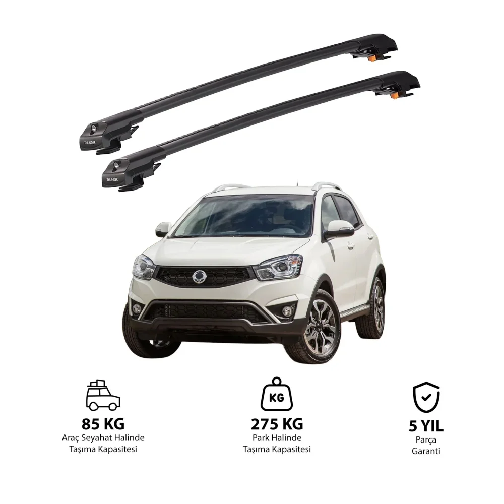 SSANGYONG KORANDO 2010-2019 TRX1 Thunder Carrier Kilitli Ara Atkı Siyah
