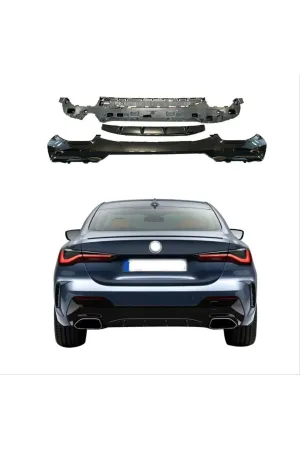 Bmw g22 g23 440i arka tampon difüzörü ve egzoz ucu seti 2020+ thumb 2