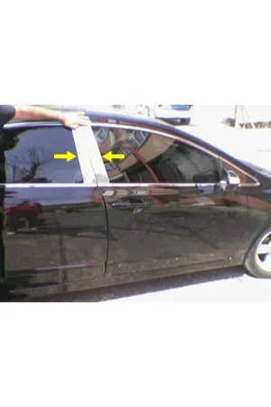 Honda Civic 2007-2011 Krom Kapı Direk Aksesuarı 6 Parça P. Çelik