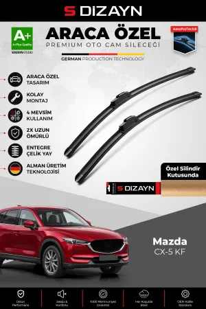 S-Dizayn Mazda Cx-5 Kf Ön Cam Silecek Seti 2017 Üzeri Premium Araca Özel 60-45 Cm A+ Kalite Aocs-176