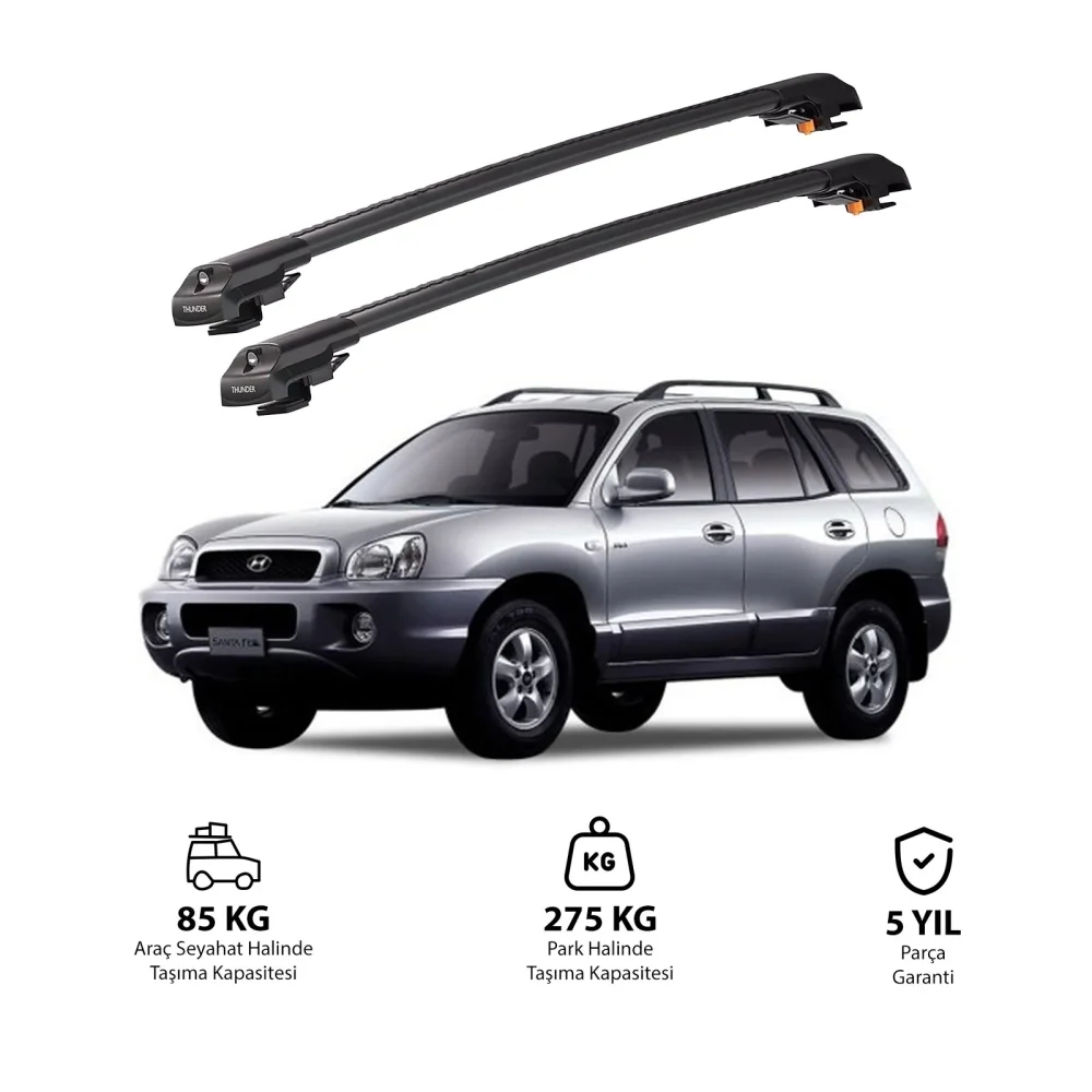 HYUNDAI SANTA FE 2001-2006 TRX1 Thunder Carrier Kilitli Ara Atkı Siyah
