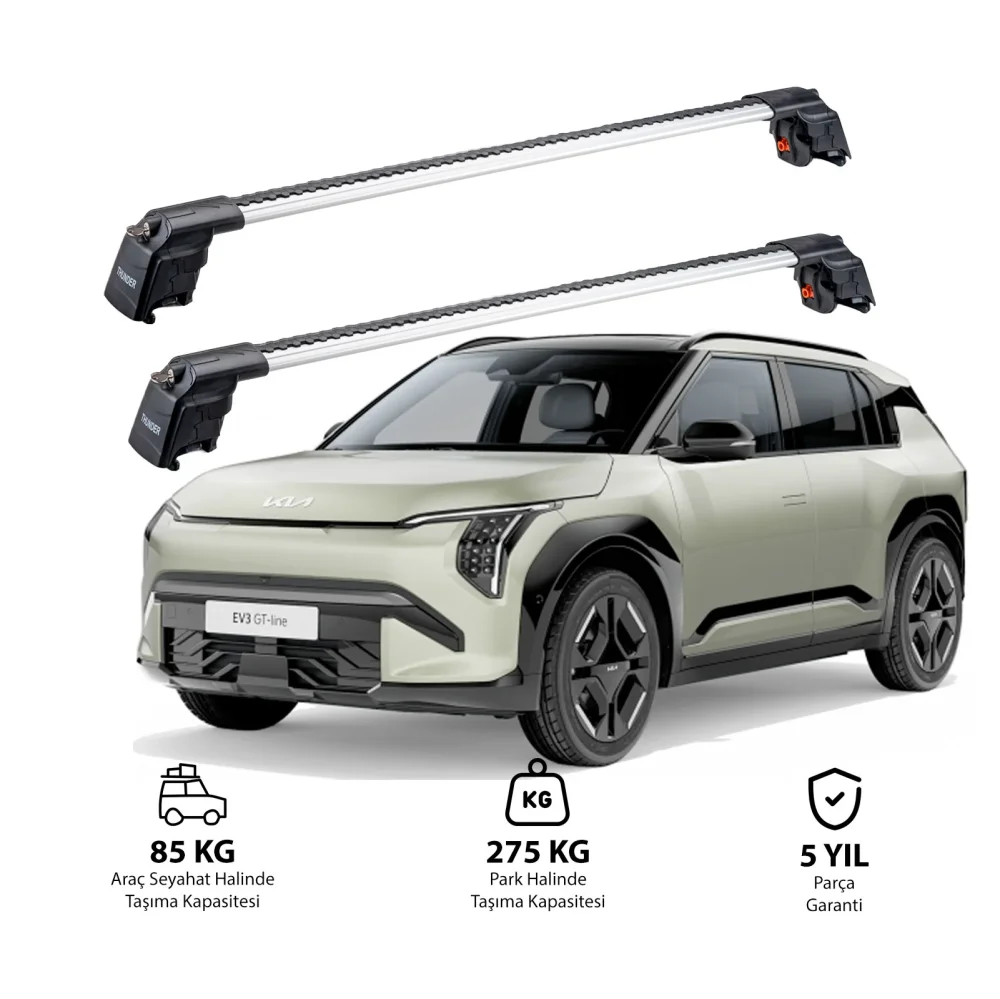 KIA EV3 2023 - Sonrası TRX2 Thunder Carrier Ara Atkı Gri