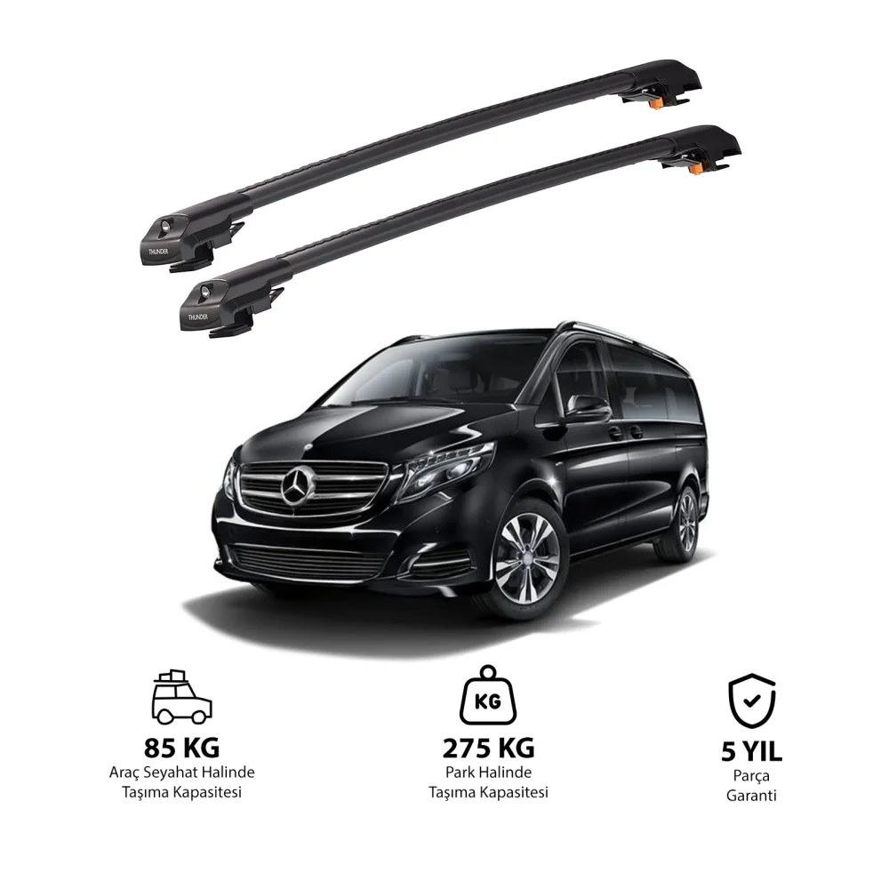 MERCEDES-BENZ VIANO 2015 ve Sonrası TRX1 Thunder Carrier Kilitli Ara Atkı Siyah