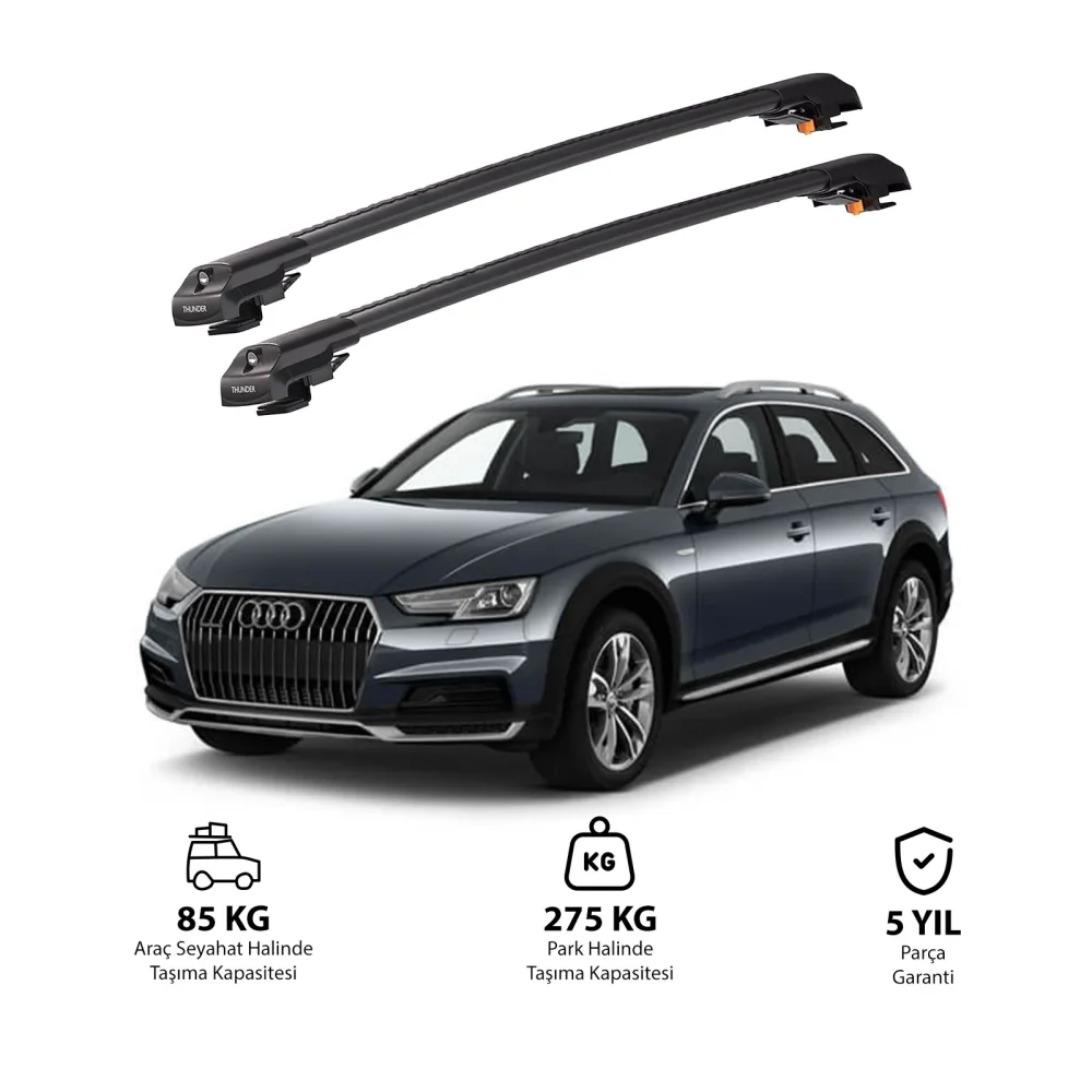 AUDI A4 ALLROAD 2016-Sonrası TRX1 Thunder Carrier Kilitli Ara Atkı Siyah