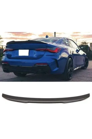 Bmw g22 psm yarasa bagaj üstü spoiler siyah boyalı plastik 2020+ thumb 3